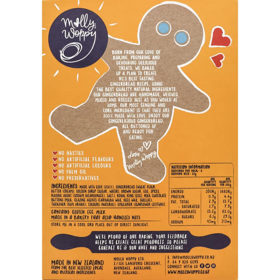 Molly Woppy Kids Gingerbread Iced 125g