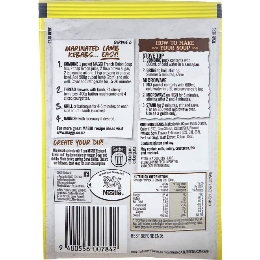 Savory Maggi French Onion Soup featuring caramelized onions and herbs, perfect for quick meals or enhancing dishes.