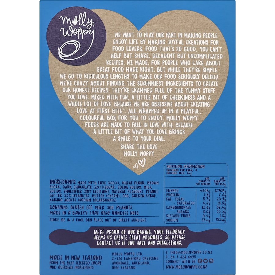 Molly Woppy Cookies Peanut Butter Choc Chunk 185g