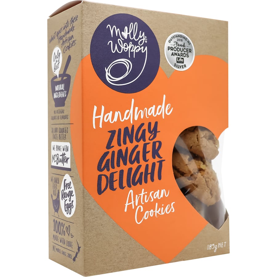 Molly Woppy Cookies Zingy Ginger Delight 185g
