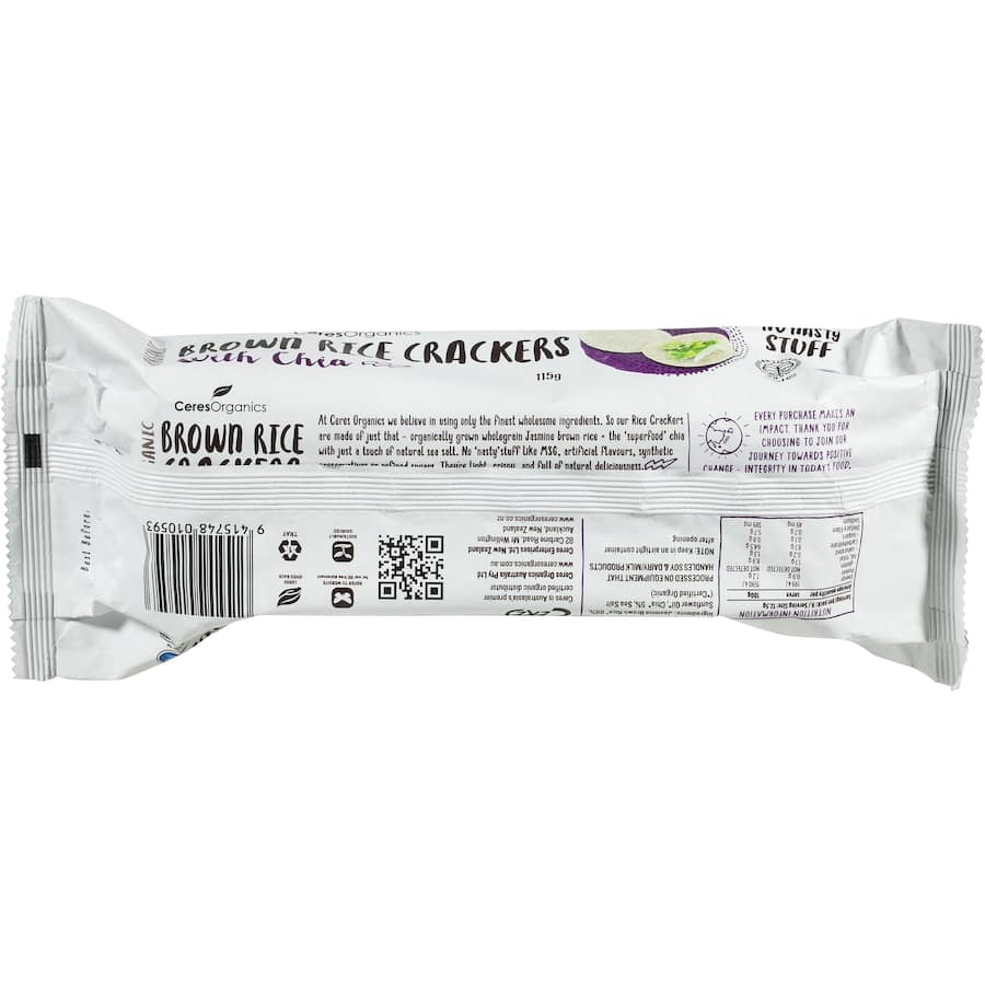 Ceres Organics Rice Crackers Chia