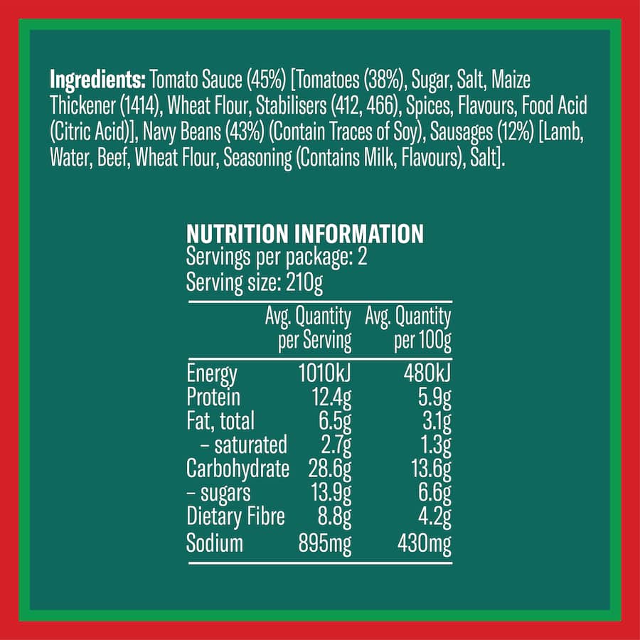Wattie's Baked Beans & Sausages Can 420g