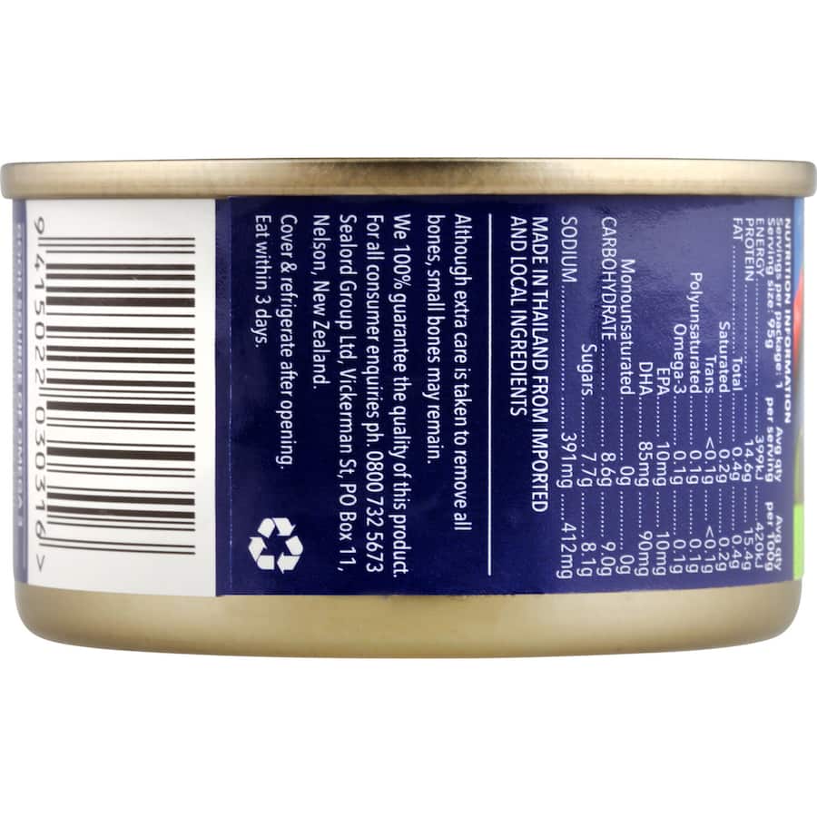 Sealord Sensations Tuna Chilli & Lime in a can, featuring a zesty blend of tuna, red pepper, lime, and spices for vibrant meals.