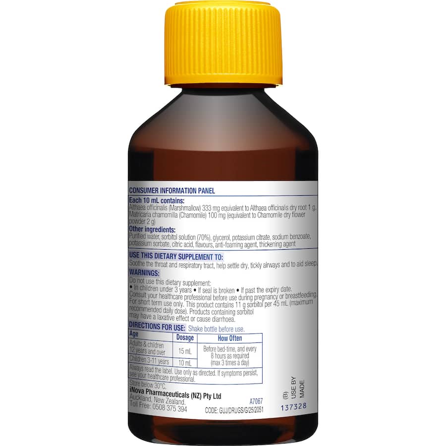 Duro-tuss Herbals Dry Chest Support Night Time 200mL