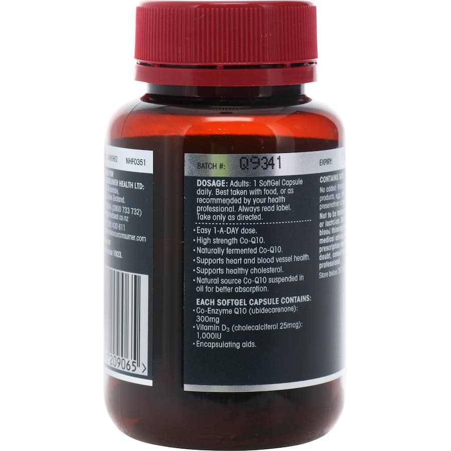 Red Seal High Strength Heart & Circulation Coq10 Plus Vit D 300mg