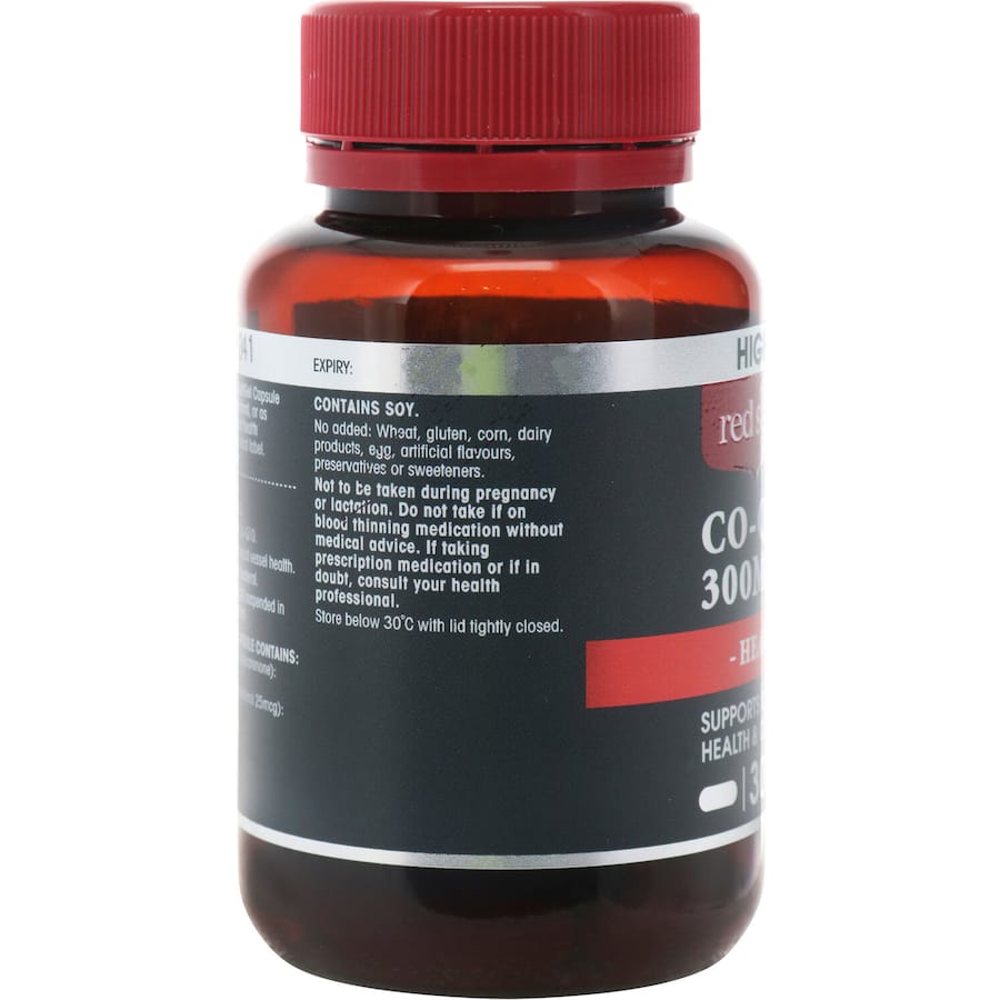 Red Seal High Strength Heart & Circulation Coq10 Plus Vit D 300mg
