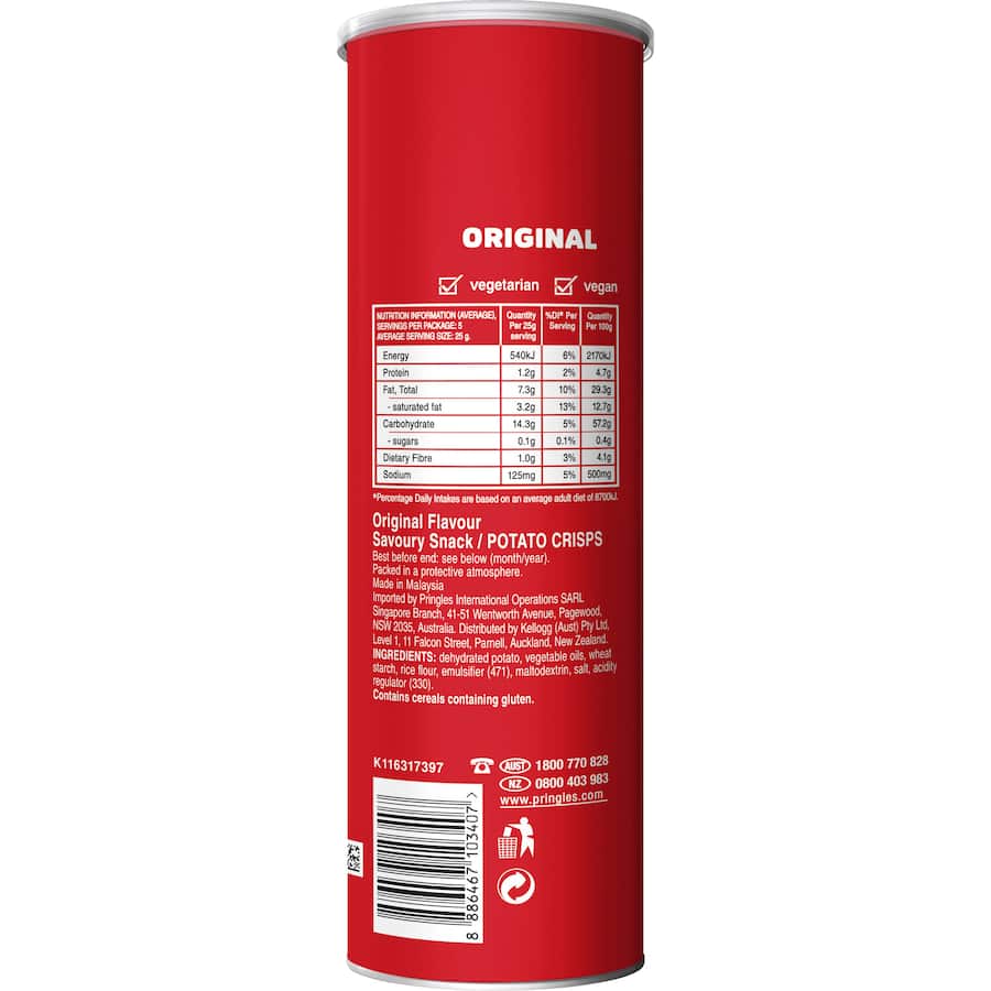 Pringles Chips Original Tube 134g