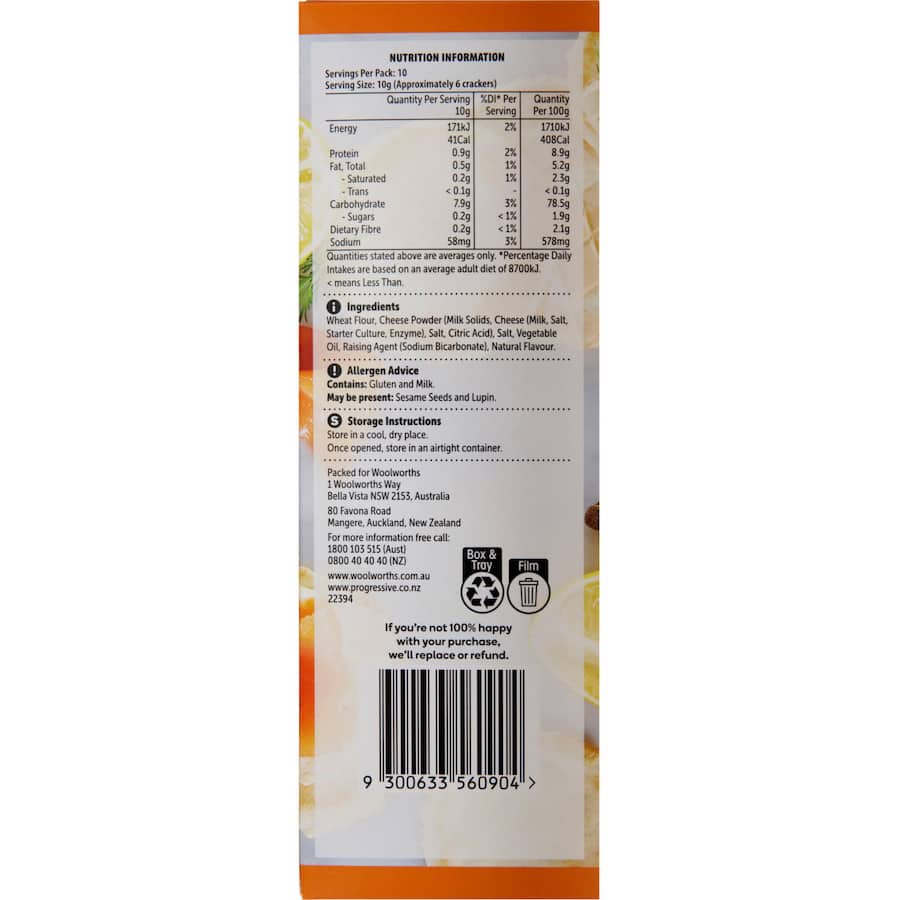 Crispy Woolworths Original Wafer Crackers, perfect for pairing with cheese or dips for a flavorful snack.