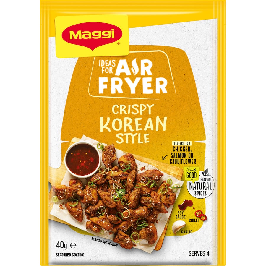 Maggi Air Fryer Recipe Base Korean Style seasoning mix for flavorful, crispy, healthy meals in your air fryer.