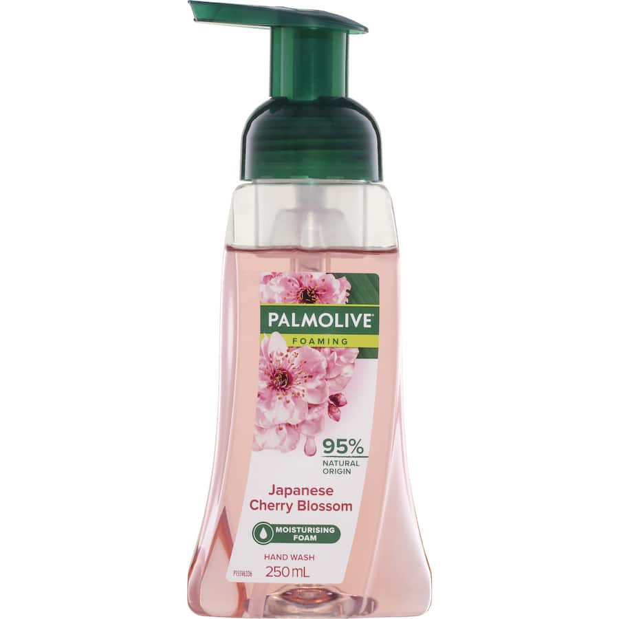 Palmolive Foaming Hand Wash infused with Japanese cherry blossom delivers luxurious cleansing and a soothing floral scent.