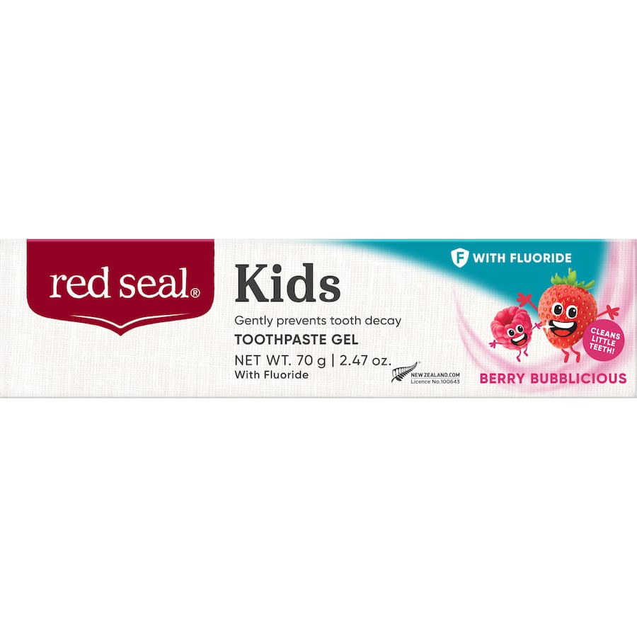 Red Seal Kids Toothpaste Berry Bublicious: a safe, fun, fluoride-rich toothpaste for kids with a delightful berry flavor.