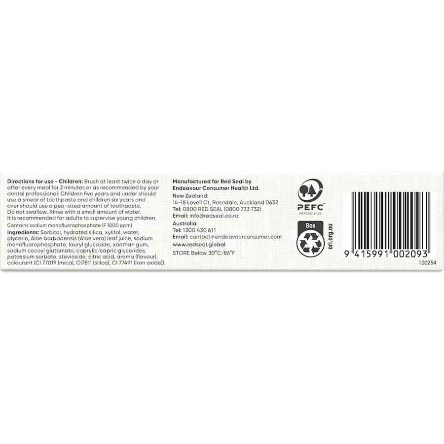 Bright red tube of Red Seal Kids Toothpaste Berry Bublicious, featuring fun berry flavor for children’s dental care.