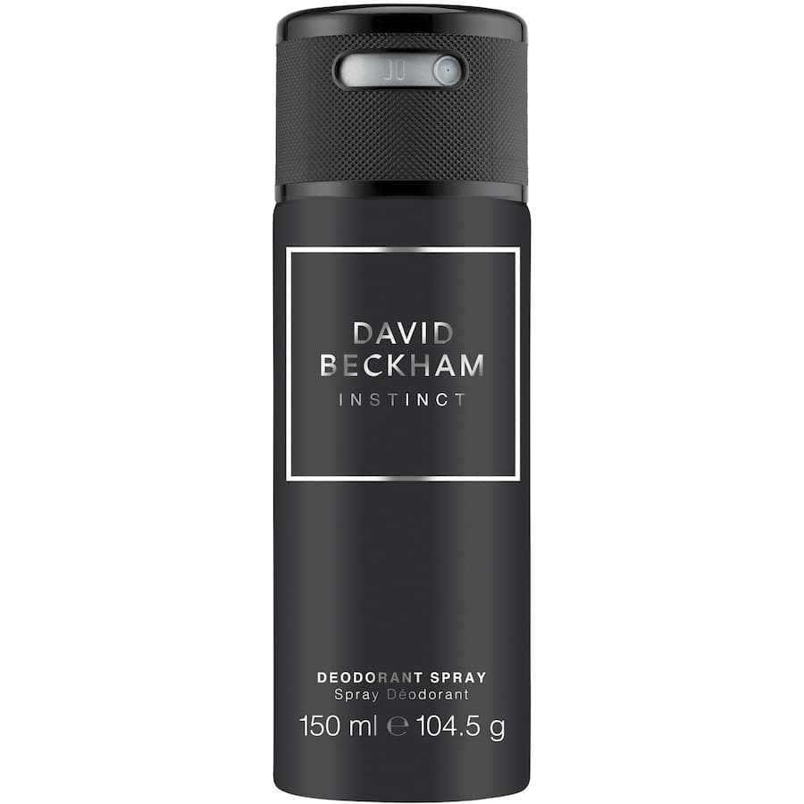 David Beckham Male Bodyspray Instinct, a refreshing citrus-scented spray for confident modern men.