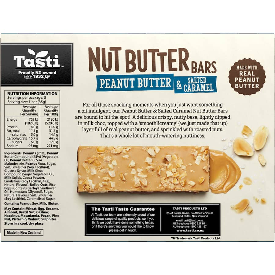 Tasti Nut Bars Peanut Butter & Salted Caramel 5pk 175g