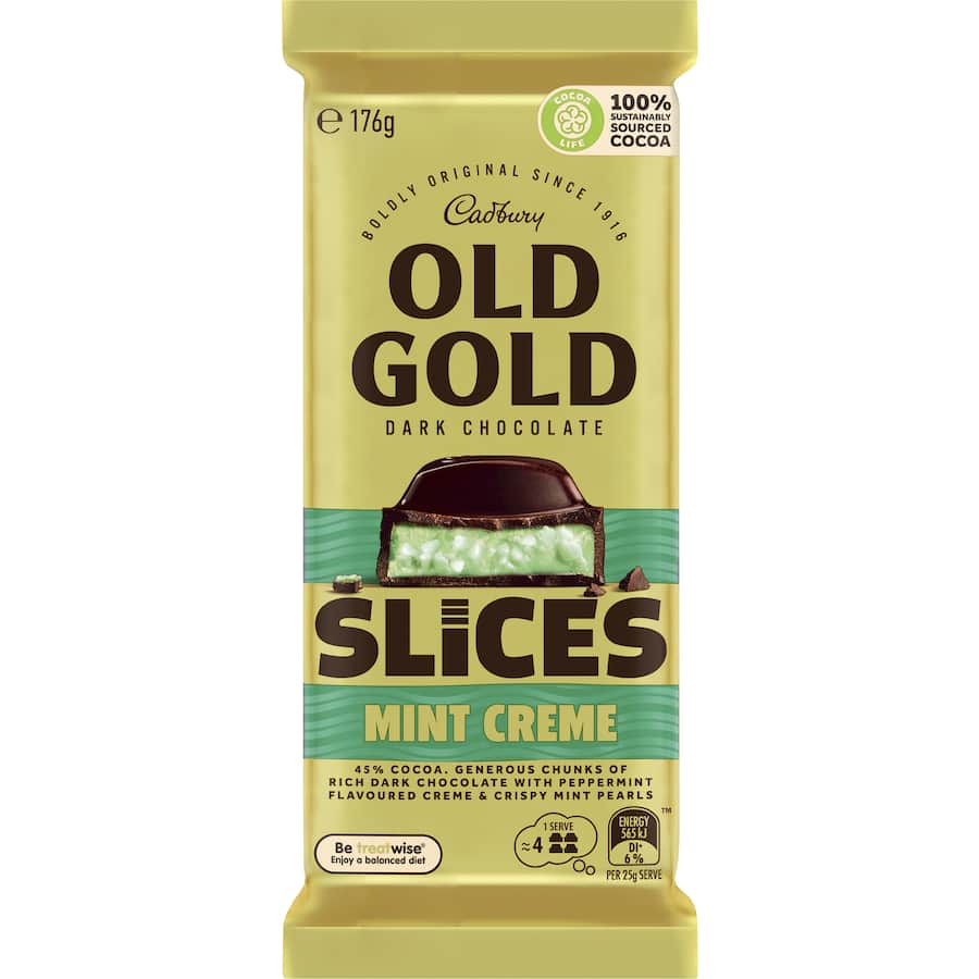 Cadbury Chocolate Old Gold Mint Slice 176g
