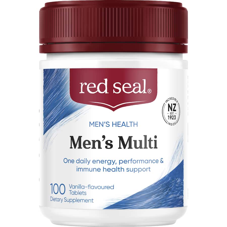 Premium Red Seal Multi Vitamin for Men, packed with essential nutrients for energy, immunity, and overall vitality.