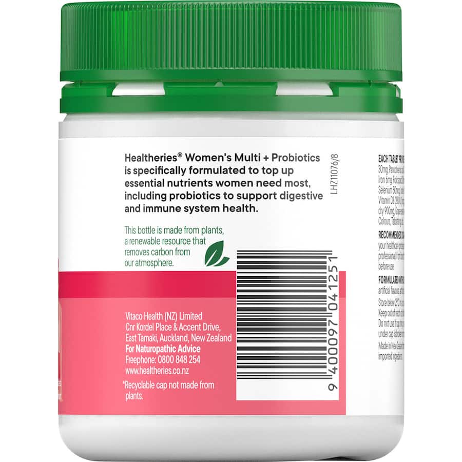 Healtheries Women's Multi One A Day, a daily multivitamin for energy, immunity, and women's health, packed with essential nutrients.