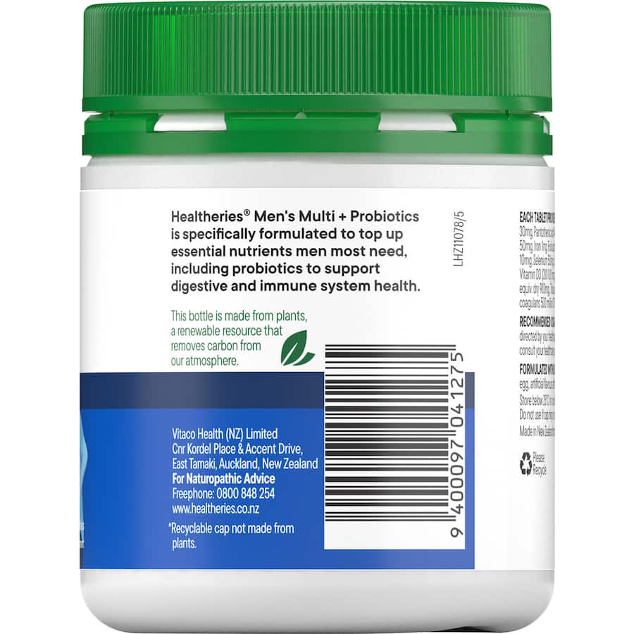 Healtheries Men's Multi One A Day: premium daily multivitamins for energy, immune health, and overall wellbeing. Gluten-free.