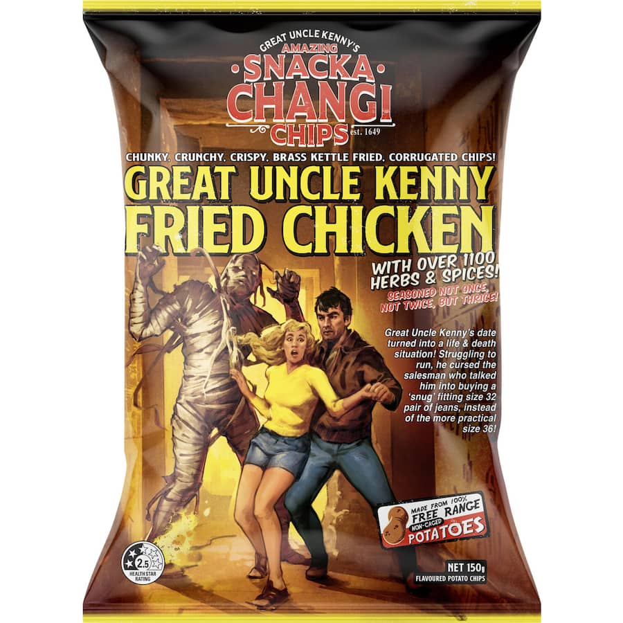 Crispy Snacka Changi Chips Fried Chicken, perfect for on-the-go snacking with bold chicken flavor and delightful crunch.