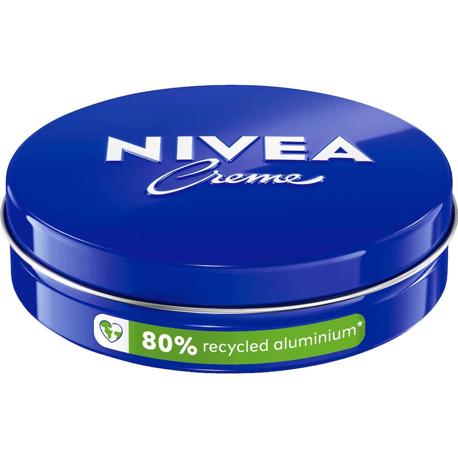 Nivea Creme Moisturiser in a blue tin, offering intensive hydration for face and body, suitable for all skin types.