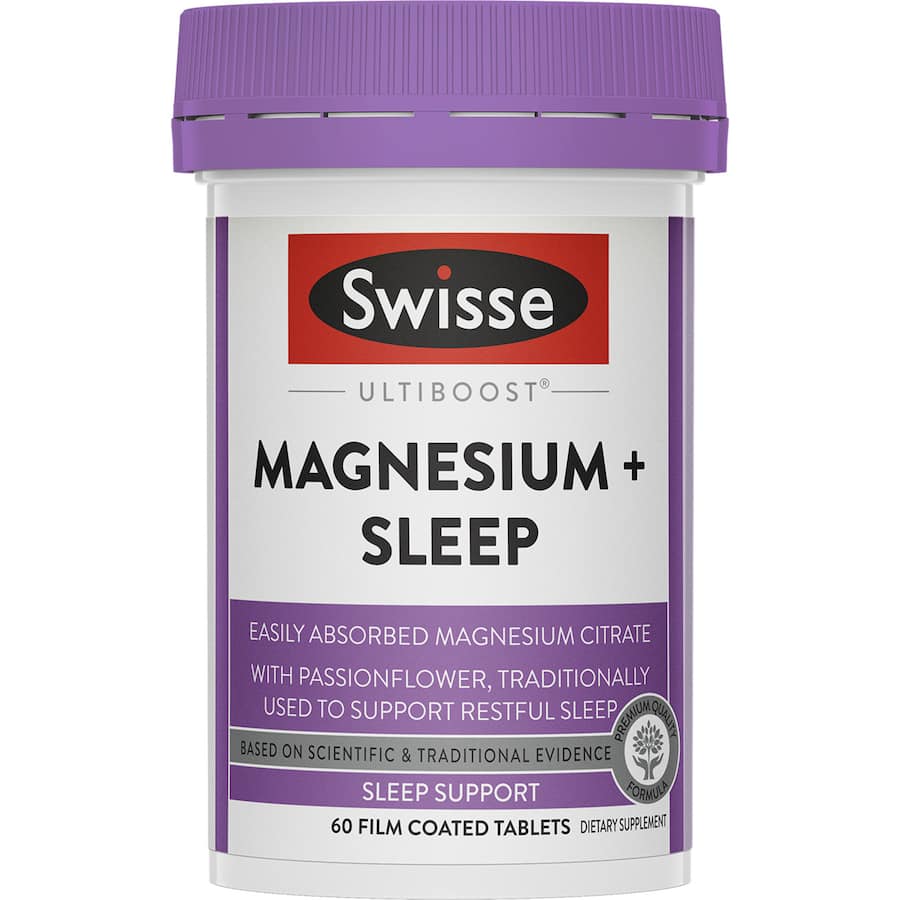 Swisse Ultiboost Magnesium Plus Sleep supplement, promoting relaxation and restful sleep for overall well-being.