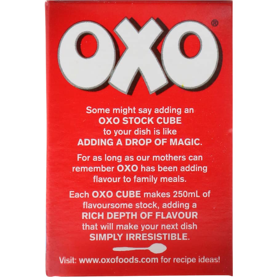 Oxo Beef Stock Reduced Salt Cubes 71g, offering rich flavor with low sodium, perfect for enhancing soups, stews, and sauces.