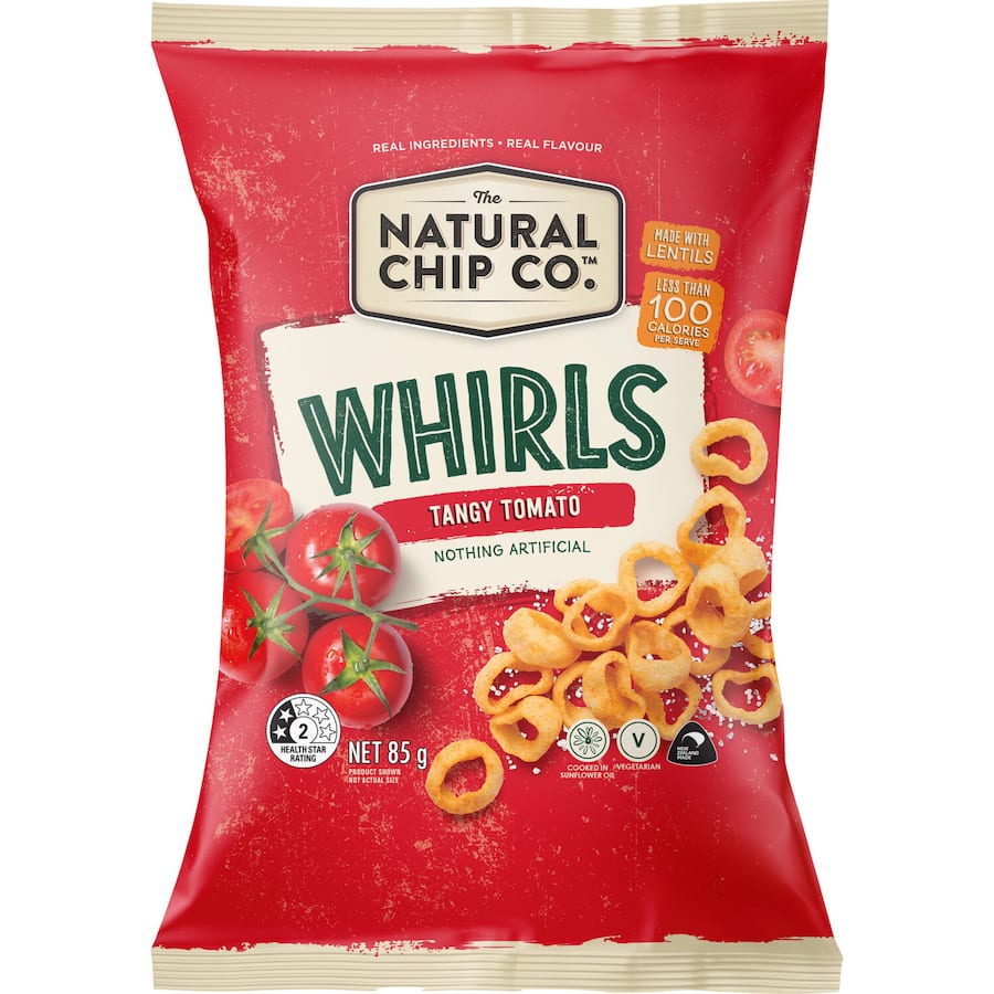 Natural Chip Co Whirls Tangy Tomato 85g