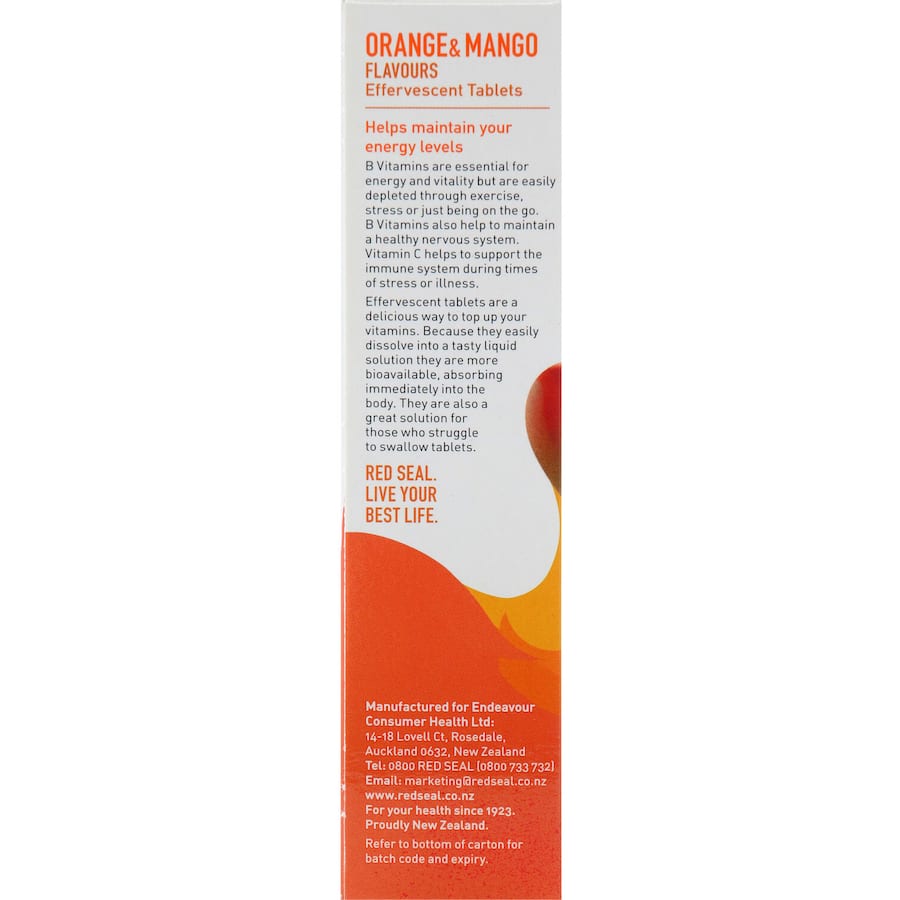 Effervescent orange drink mix packed with B vitamins, Vitamin C, and minerals for energy and mental clarity.
