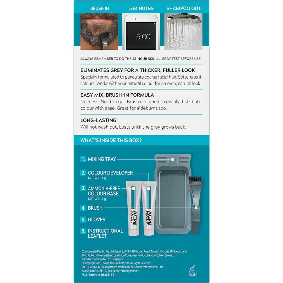 Just For Men Moustache & Beard Colour Real Black