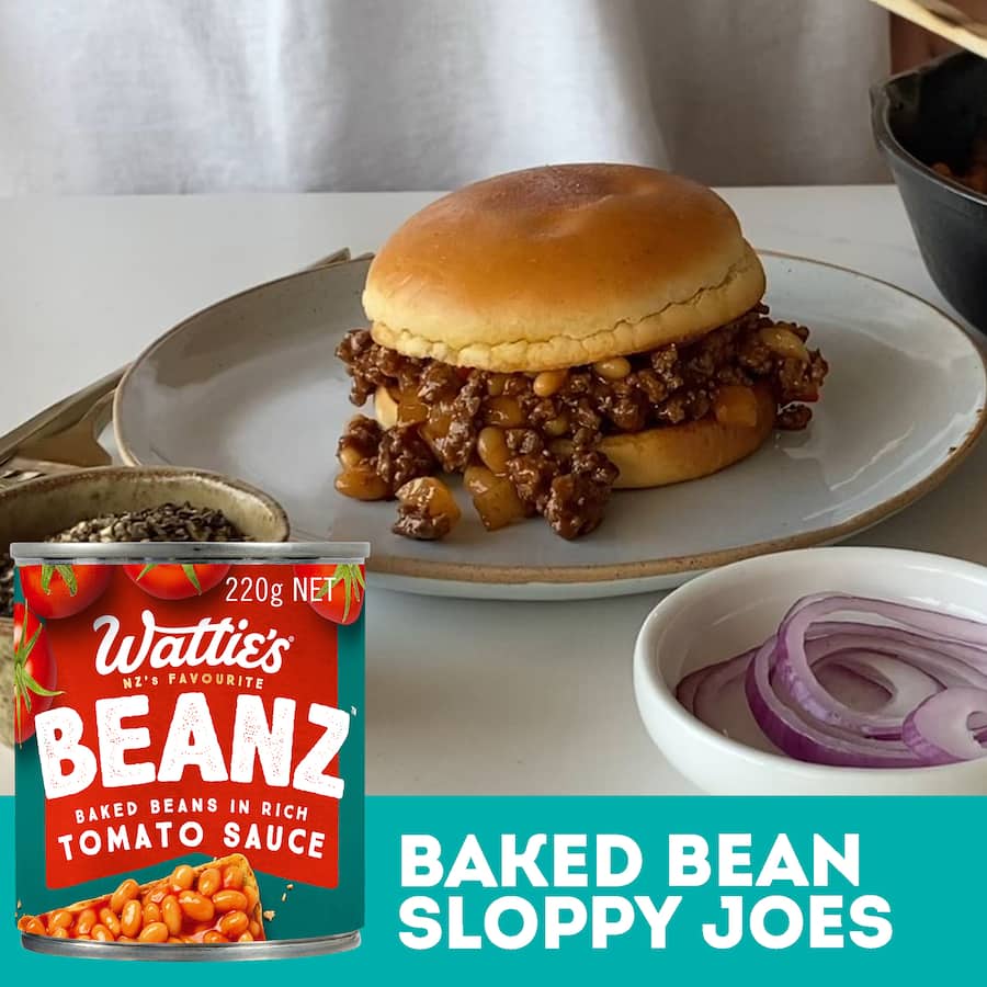 Wattie's Baked Beanz in Tomato Sauce, a classic NZ staple, high in protein, 99% fat-free, with no added colors or preservatives.