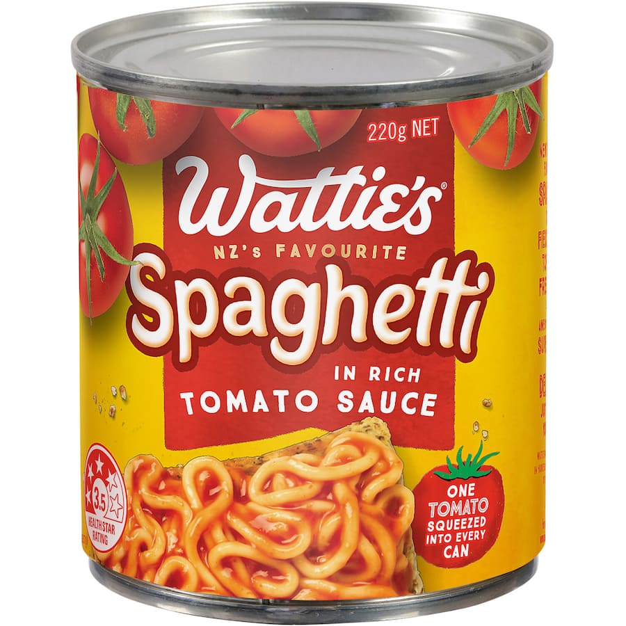 Watties Spaghetti In Tomato Sauce Can 220g