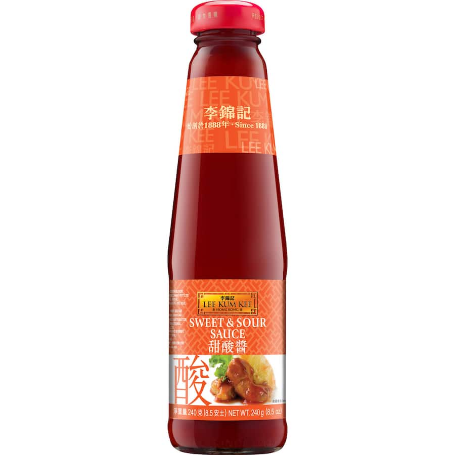 Lee Kum Kee Sweet & Sour Sauce: A tangy, fruity sauce perfect for stir-fries and dipping, elevating any dish with Asian flavors.