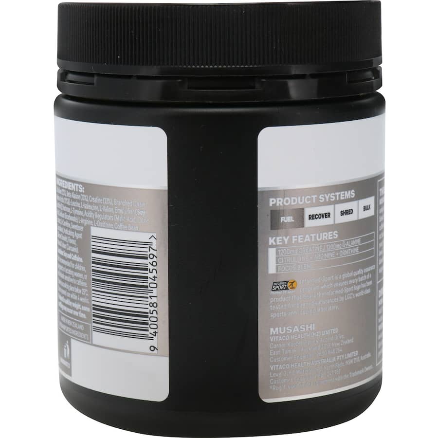 Musashi Pre-workout Protein Powder Lemon Lime Energy Performance 225g