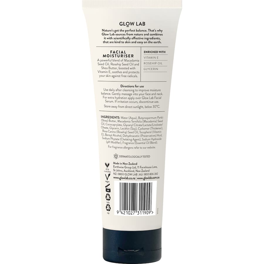 Glow Lab Facial Moisturiser Tube 100mL