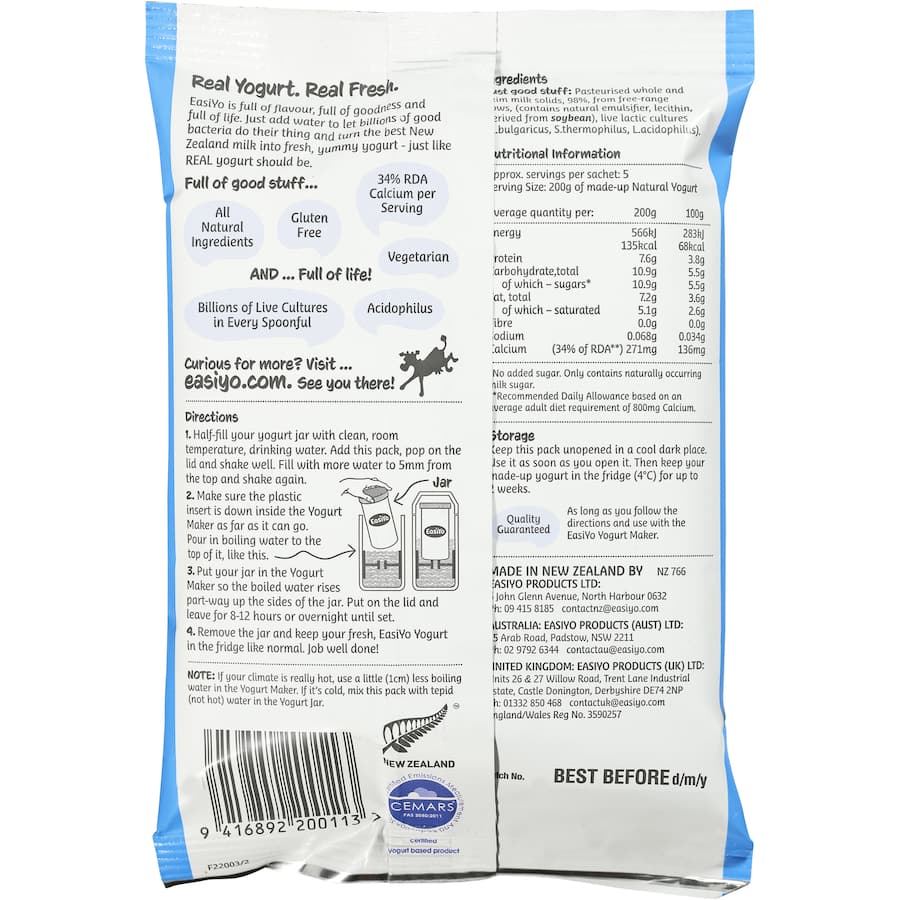 Easiyo Yoghurt Base Natural Sachet 140g