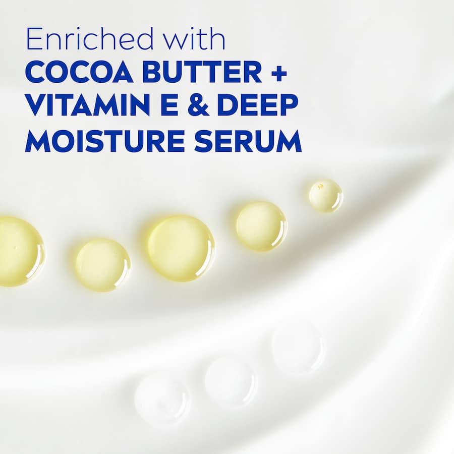 Nivea Cocoa Indulging Body Lotion features cocoa butter and Vitamin E for 48h deep hydration and smooth, nourished skin.