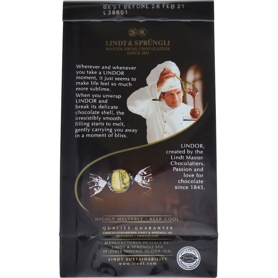 Lindt Lindor Chocolate Sharepack Dark 70% Pouch bag 123g