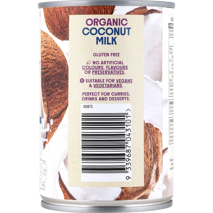 Macro Organic Coconut Milk Tear tab can 400mL
