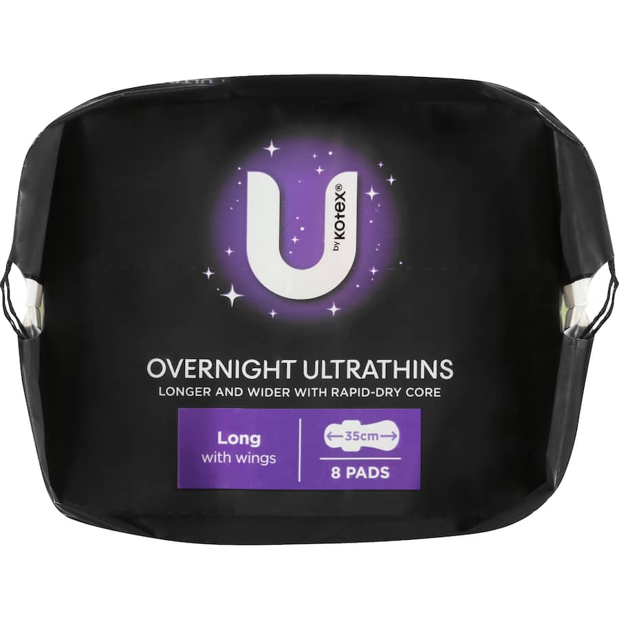 U By Kotex Ultrathins Pads Overnight Long With Wings 8pack