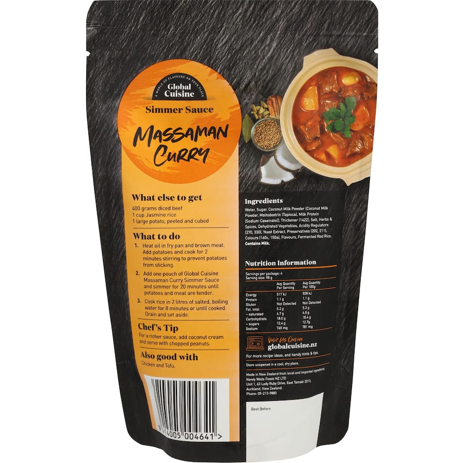 Global Cuisine Simmer Sauce Massaman Curry 390g