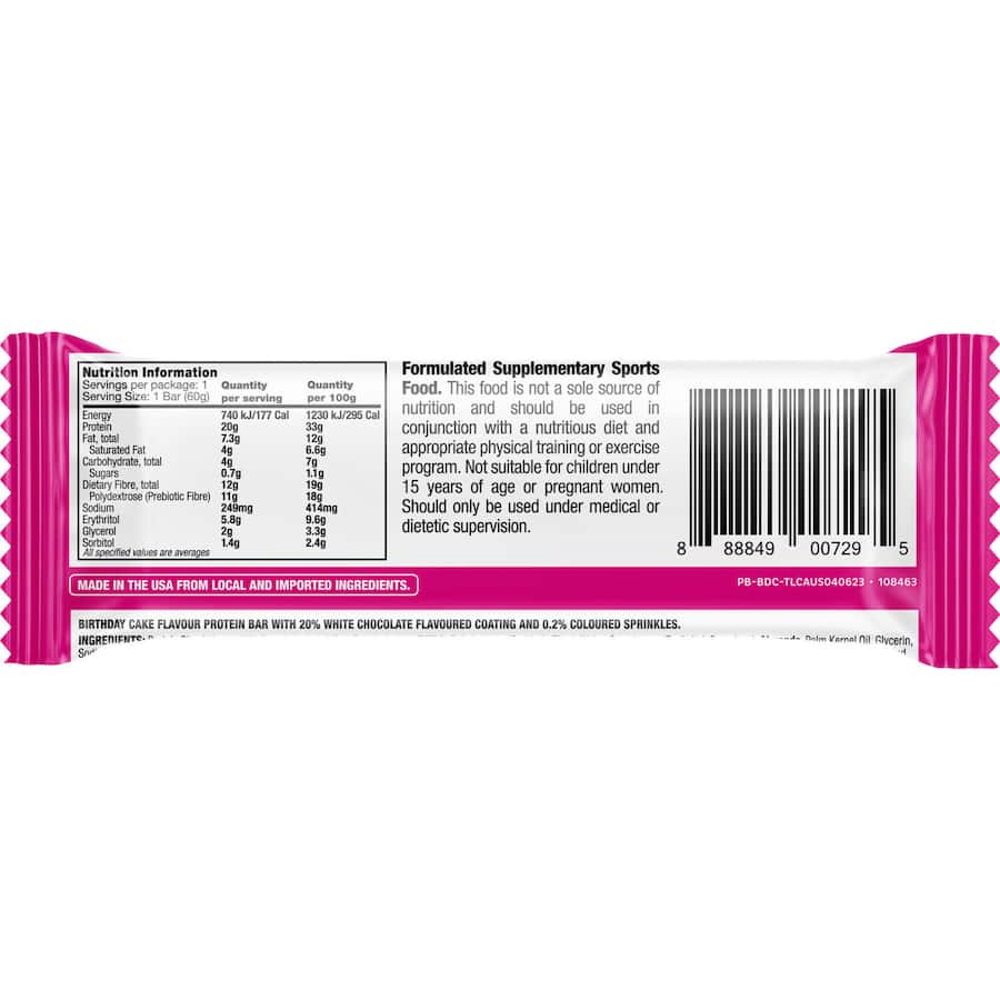 Birthday Cake Quest Bar packed with 21g protein, gluten-free, low sugar, and perfect for guilt-free indulgence.