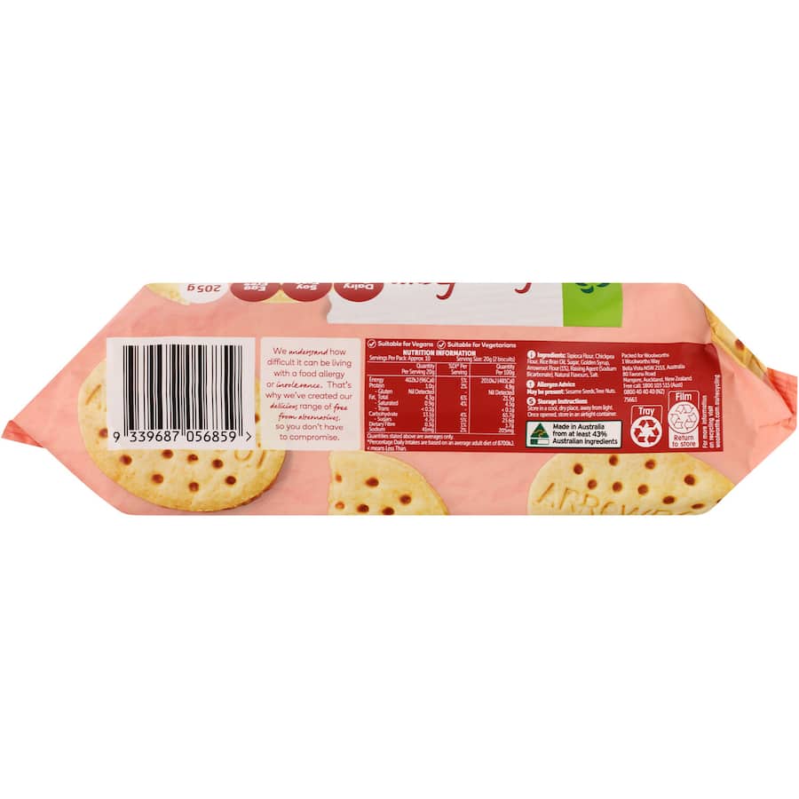 Gluten-free Arrowroot biscuits, light and crispy, perfect for snacking or as a dessert base. Ideal for gluten sensitivities.