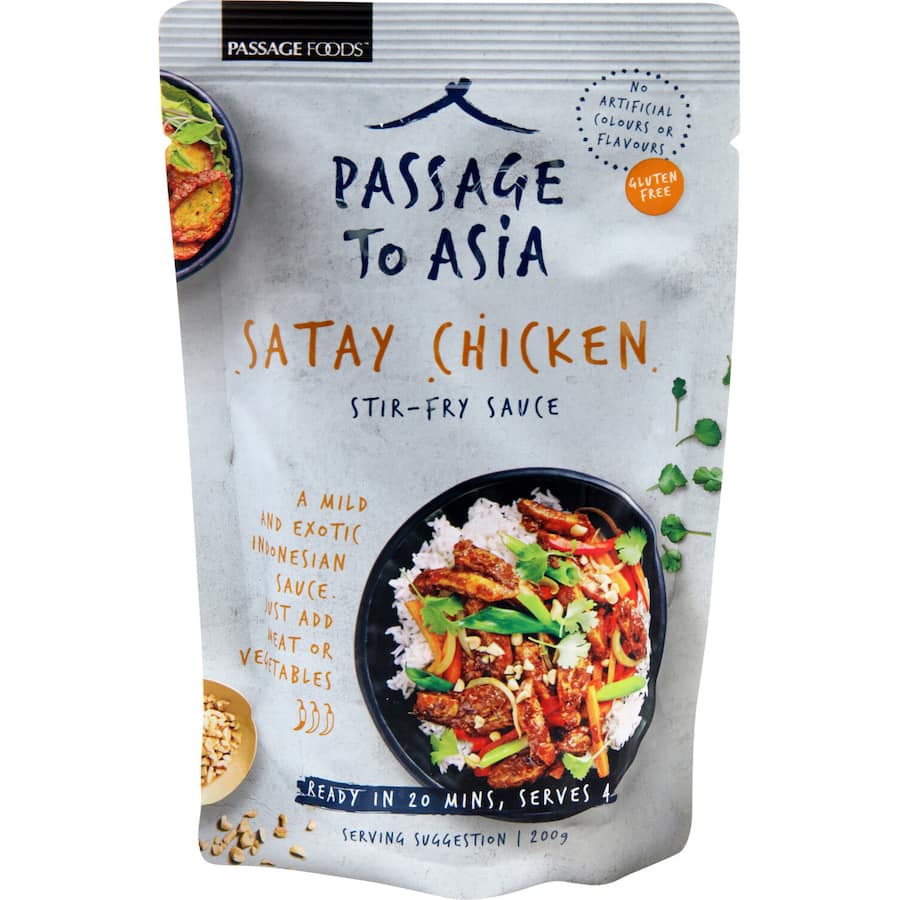 Passage To Asia Stir Fry Sauce Satay Chicken Packet 200g