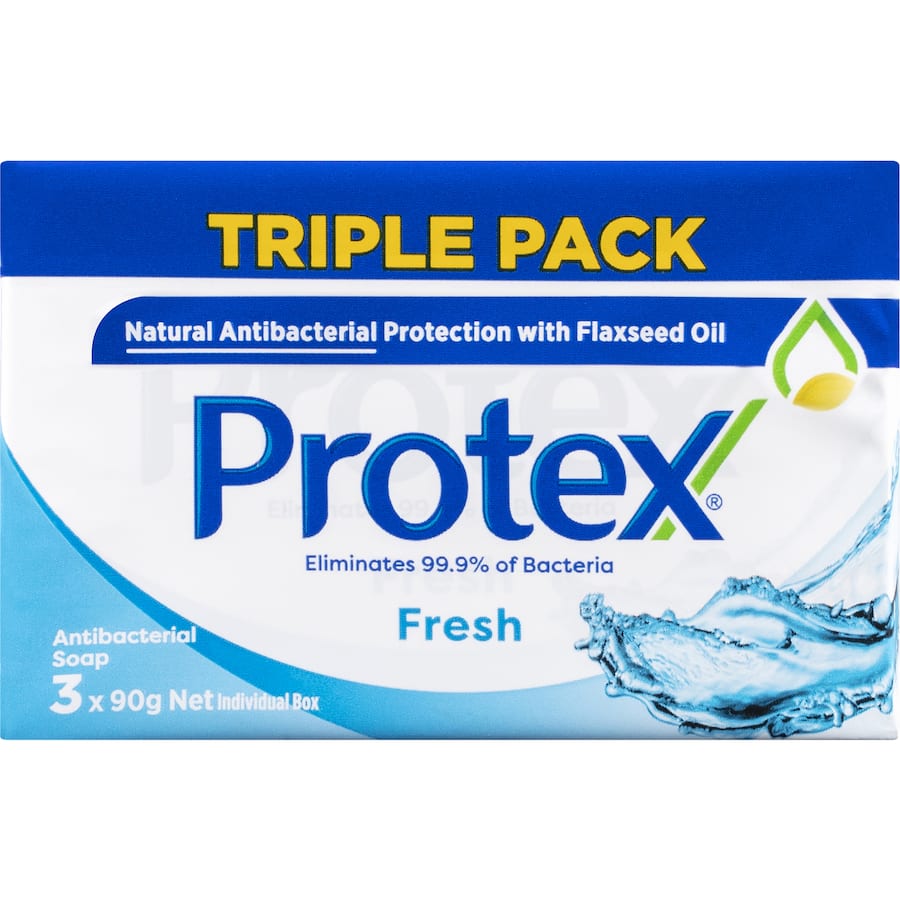 Protex Antibacterial Bar Soap Fresh Value Pack, providing powerful antibacterial protection and long-lasting freshness for daily hygiene.