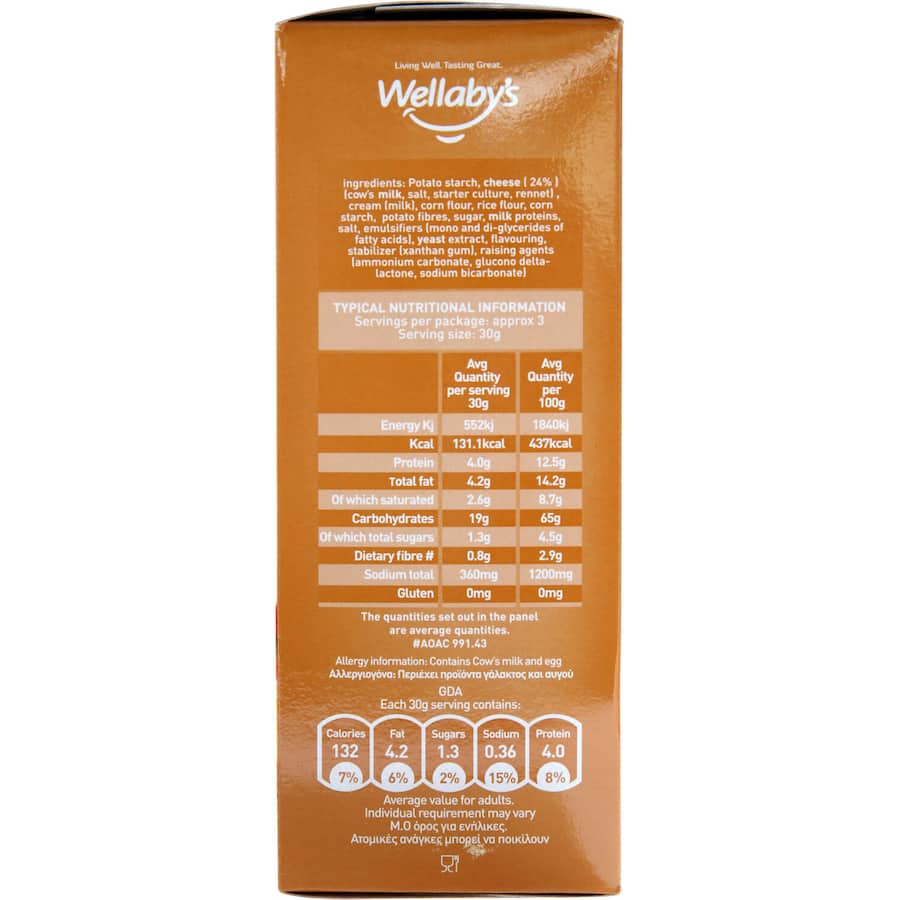 Wellabys Crackers Cheese Gluten Free 100g