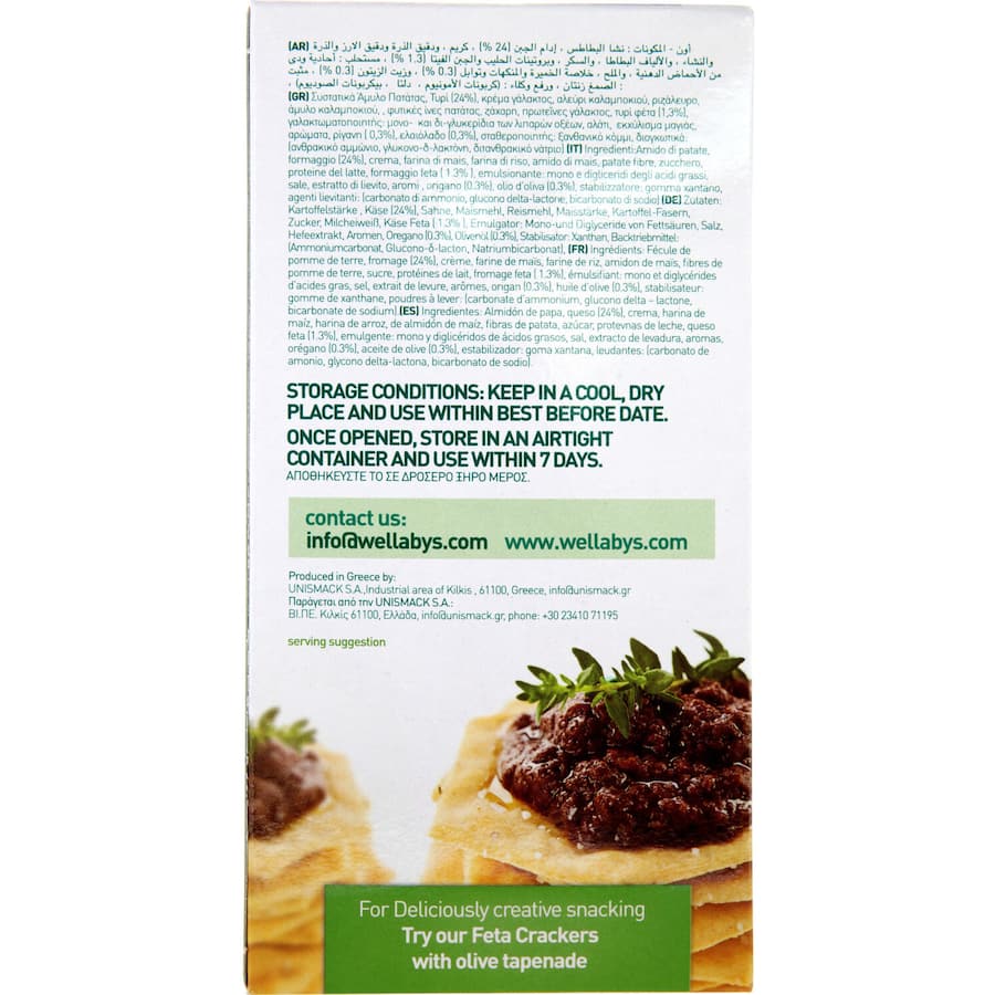 Wellabys Crackers Feta & Oregano 85g