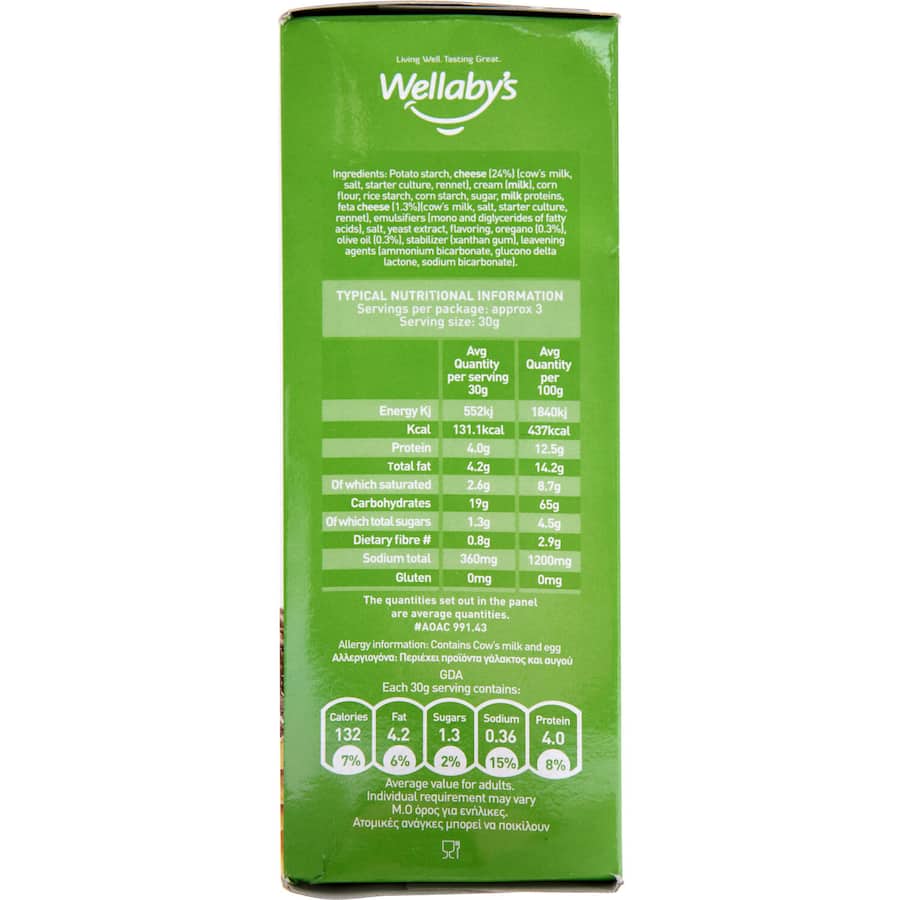 Wellabys Crackers Feta & Oregano 85g