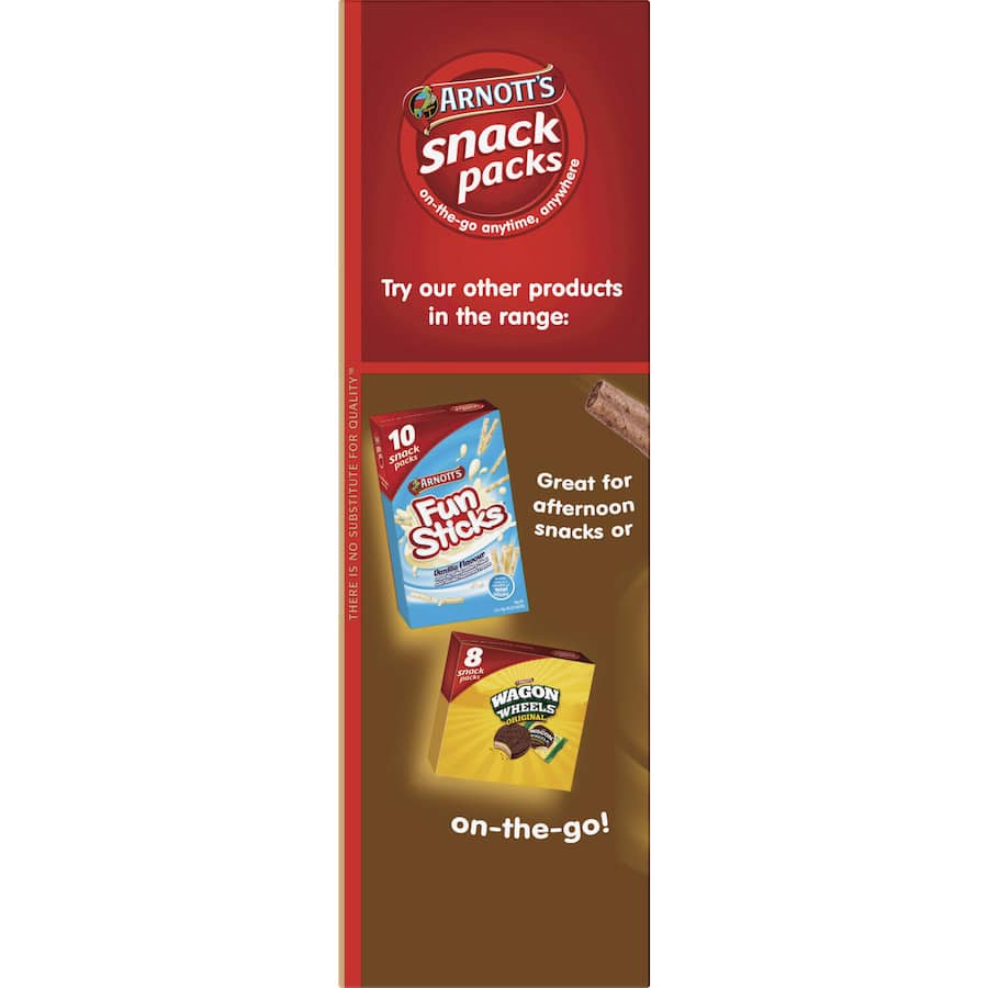 Arnotts Fun Sticks Biscuits Chocolate Snack Sticks 180g 10pack