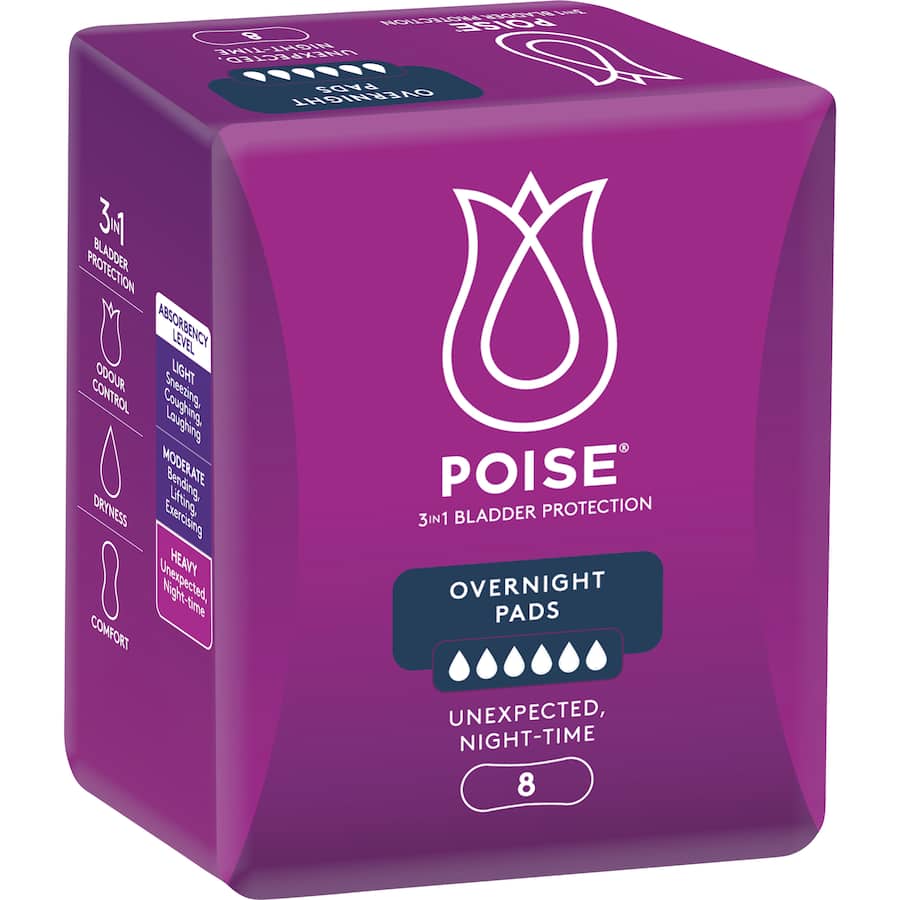 Poise Pads Overnight 8pack