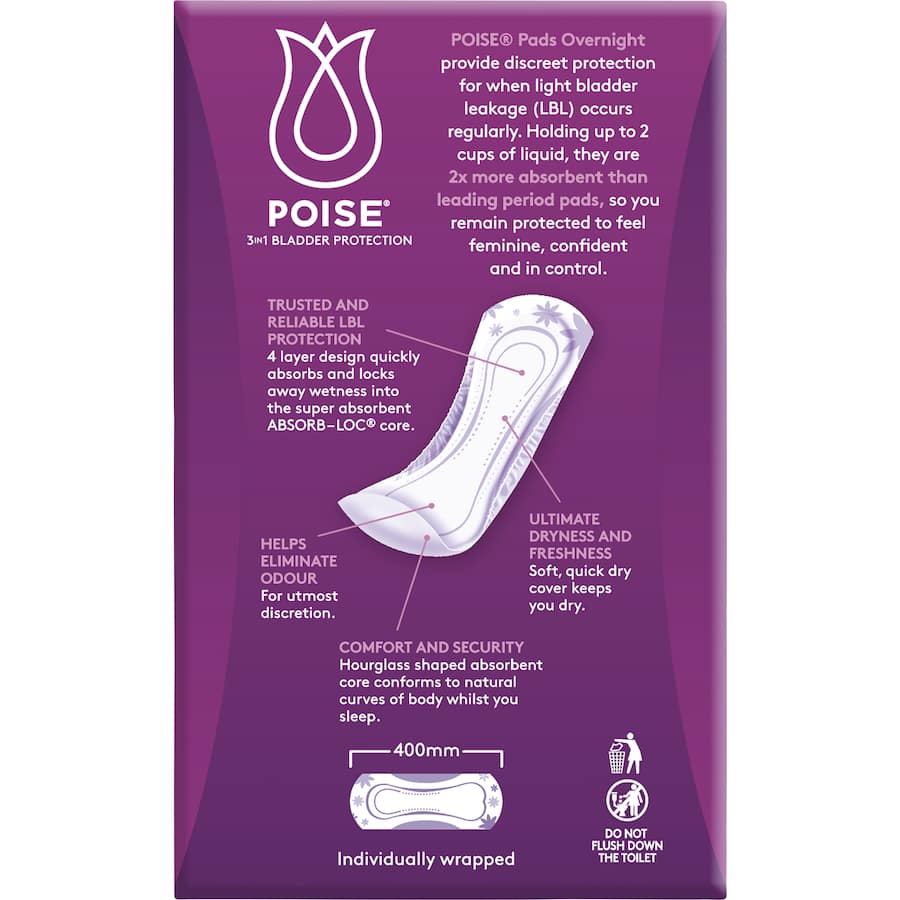 Poise Pads Overnight 8pack